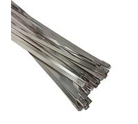 Premium Stainless Steel Cable Ties, SS304 Stainless Steel Zip Ties, Metal Cable Ties, Exhaust Wrap Self Locking Cable Zip Ties, Marine Grade Metal Tie Wraps (50, 4.6x400mm)