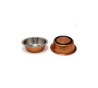 Premium Stainless Steel Dog Bowl, Embossed Chevron Design, Non-Slip Rubber Base, Available in 3 Sizes for Cats and Dogs (Copper)