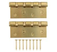 Premium Stainless Steel Door Hinge with Silent Bearing System Heavy Duty Mute Hinges for Furniture Cabinet Door Hardware Accessories Gold 10.5x7.5cm 2 Pack
