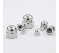 Premium Stainless Steel Fasteners Dome Nuts DIN1587 with Stainless Steel Finish and Hex Acorn Cap Nuts for M3,M4,M5,M6,M8,M10 Screws and Bolts(Pack of 6) (M8)