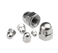 Premium Stainless Steel Fasteners Dome Nuts DIN1587 with Stainless Steel Finish and Hex Acorn Cap Nuts for M3,M4,M5,M6,M8,M10 Screws and Bolts(Pack of 6) (M4)