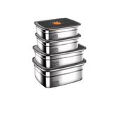 Premium Stainless Steel Food Storage Containers Set, SUS316 Grade, 4-Piece Stackable Lunch Boxes with Leak-Proof Lids, 1200ML to 3200ML Capacity