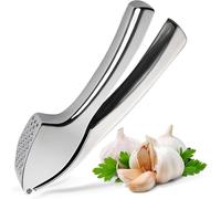 Premium Stainless Steel Garlic Press - Heavy-Duty Garlic Crusher & Ginger Mincer - No Peeling Needed, Rust-Proof, Easy Squeeze, Ergonomic Handle, Dishwasher Safe, Professional Kitchen Tool