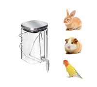 Premium Stainless Steel & Glass Pet Water Bottle - Firing Pin No-Drip Dispenser for Rabbits/Parrots/Rodents | 3 Size Options with Universal Cage Mount (600ml)