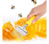Premium Stainless Steel Honey Comb Uncapping Fork Beekeeping Tool with Tines and Comfortable Plastic Handle for Management