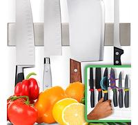 Premium Stainless Steel Magnetic Knife Holder for Wall - 25cm Professional Magnetic Knife Strip - Space-Saving Knife Rack/Bar with Powerful Magnetic Pull Force (Upgraded Version)