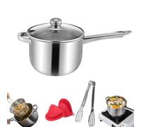 Premium Stainless Steel Mini Deep Fryer Pot with Basket - Compact Portable Frying Pan for Fish, Chicken, and More Chips - Ideal for Home Kitchen, Camping, and Outdoor Cooking (Pot)