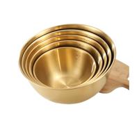 Premium Stainless Steel Mixing Bowls Set, 3-Piece Gold Nesting Bowls for Baking, Cooking, Dough Kneading, Professional Kitchen Preparation
