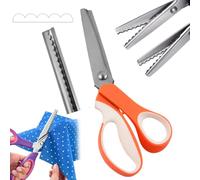 Premium Stainless Steel Pinking Shears - Soft-Grip Zigzag Scissors，-B2 | Stainless Steel Zig Zag Scissors with Serrated Teeth - Perfect for DIY Crafts, Comfort Anti-Slip Grips