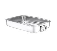 Premium Stainless Steel Rectangular Roasting Pan - Dishwasher, Freezer, and Oven Safe - 26cm x 20cm x 6cm Medium Sized Roasting Pan for Roasting or Baking Pan