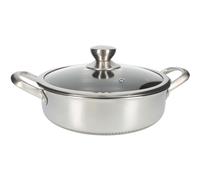 Premium Stainless Steel Sauté Pan with Honeycomb Non-Stick Coating and Lid 24 cm