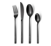 Premium Stainless Steel Silverware Set - 4/16/24/32/40/48 Pieces Hammered Round Handle Cutlery - Steak Knife, Fork & Spoon - Elegant Dining Essentials