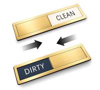 Premium Stainless Steel Slider - Universal dishwasher clean dirty magnet for All Kitchen Appliances | Smooth Glide & Anti-Rust Frame (7 x 1.6 Inches) (Gold)