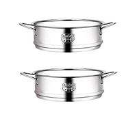 Premium Stainless Steel Steamer Large 2-Tiers Strong Durable and Reinforced Best Healthy Cooking for Dim Sum Vegetables Meat Fish