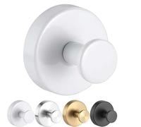 Premium Stainless Steel Suct Hoo - Extra Strong Waterproof Towel s No Drilling Required Ideal for Bathroom & Kitchen 8 Pack (White)