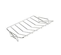 Premium Stainless Steel V Shape Turkey Roasting Stand BBQ Grilling Rib Rack Accessory for Even Cooking and