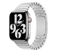 Premium Stainless Steel Watch Band, Double Press Butterfly Clasp Metal Replacement Strap with Fine Polishing, Tool-Free Adjustable Single Bead Link Strap for All Series & Ultra