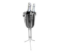 Premium Stainless Steel Wine & Champagne Ice Bucket, Ice Buckets, Ice Buckets for Parties, Set with Folding Stand, Drink Buckets for Parties, Champagne Cooler, Beer Bucket, Stainless Steel Bucket