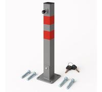 Premium Steel Folding Driveway Bollard | Lockable Parking Post & Security Barrier for Parking Space, Vehicle Driveway & Car Park with 3 Keys