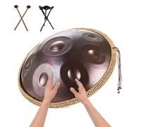 Premium Steel Hand Drum, 22" 9/10/12 Notes D Minor Handpan Instrument, Steel Handpan Drums For Adults And Children, 432Hz/440Hz Hand Drum Percussion Instrument(Purple,10 notes(432HZ))
