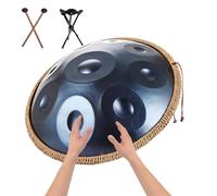 Premium Steel Hand Drum, 22" 9/10/12 Notes D Minor Handpan Instrument, Steel Handpan Drums For Adults And Children, 432Hz/440Hz Hand Drum Percussion Instrument(Blue,10 notes(432HZ))