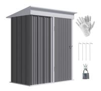 Premium Steel Lean-To Shed: Bike Storage, Adjustable Shelf, Lock - 5x3