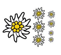 Premium Sticker Set Alpine 8x Edelweiss Car Sticker Car Wash Resistant Weatherproof and UV Resistant