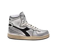 Premium Stone Washed Natural Leather Trainers - female - Diadora - Sneakers - Gray - 4 UK - Shoes 4 UK