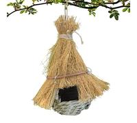 Premium Straw Grass Hanging Shelter Pocket - Backyard Tree Branch Garden Lawn Hideaway, Versatile Eco-Friendly Sparrow Small Pet Nesting Hut Poket, Wild Bird Aviary Supply | Single Piece Weave Unit