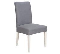 Premium Stretch DINING CHAIR Slipcovers Covers Thick Plush Knitted Fabric Chair Covers Seat Dining Room Kitchen Furniture Protector Easy Fit Elastic Spandex Removable Washable (Light Grey, Set of 4)