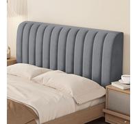 Premium Stretch Quilted Headboard Cover for Single/Double Bed - Plush Slipcover Protector for Padded Leather Wood Iron Headboards - Dark Grey 150cm