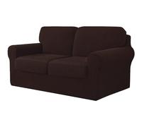 Premium Stretch Sofa Cover Set for 2-Seater Sofas Includes 2 Backrests & 2 Cushion Covers Fits 145-178 cm Furniture Easy to Install Dark Brown 5 Pieces