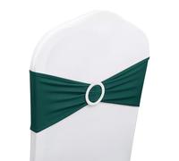 Premium Stretch Spandex Chair Sashes with Slider Buckle - 100 Pcs Hunter Green Chair Bands for Weddings, Parties, Receptions, Banquets, and Special Events - Elegant Chair Covers for Event Decoration