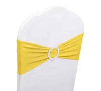 Premium Stretch Spandex Chair Sashes with Slider Buckle - 100 Pcs Lemon Chair Bands for Weddings, Parties, Receptions, Banquets, and Special Events - Elegant Chair Covers for Event Decoration