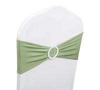 Premium Stretch Spandex Chair Sashes with Slider Buckle - 25 Pcs Sage Green Chair Bands for Weddings, Parties, Receptions, Banquets, and Special Events - Elegant Chair Covers for Event Decoration
