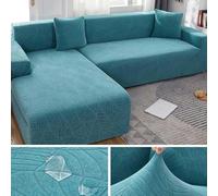 Premium Stretch Velvet L-Shaped Sofa Covers for 1/2/3/4 Seater - Waterproof Corner Recliner Protector (C-185-230cm) - Stylish Durable Easy to Clean