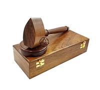 Premium Sturdy Handcrafted Masonic Presentation Gavel Boxed Set Blue Polished Wooden Gavel and Sound Block Box Set by Lotus International