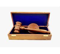 Premium Sturdy Handcrafted Wooden Gavel Boxed Set Blue Polished Gavel and Sound Block Gift Box Set for Lawyer, Judge and Auctioneer