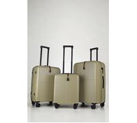 JLY Premium Hard Suitcase Set of 3 - 100% German Covestro Polycarbonate Luggage with 4 Spinner Wheels, TSA Lock, Superior Organisation - Small + Medium + Large - Olive Green