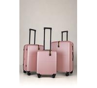 JLY Premium Hard Suitcase Set of 3 - 100% Covestro Polycarbonate, Ultra-Quiet Spinner Wheels, TSA Lock, Lightweight & Durable, Limited-Time Bonus Makeup Case Rose Pink
