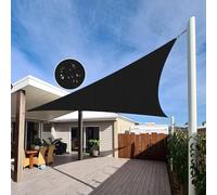 Premium Sun Shade Sail 10'x13'x16' - Waterproof UV Blocker 98% - Outdoor Triangle Canopy for Garden, Patio, Carport & Yard Activities - Durable Black Fabric
