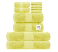 Premium Super Jumbo Extra Large Bath Sheet 100% Egyptian Cotton 800-GSM Soft Towels Quick Dry Highly Absorbent Face Cloth, Hand Towel, Bath Towel Hotel, Gym Quality (4X Face Cloth, Lemon)