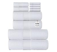 Premium Super Jumbo Extra Large Bath Sheet 100% Egyptian Cotton 800-GSM Soft Towels Quick Dry Highly Absorbent Face Cloth, Hand Towel, Bath Towel Hotel, Gym Quality (4X Face Cloth, White)