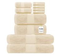 Premium Super Jumbo Extra Large Bath Sheet 100% Egyptian Cotton 800-GSM Soft Towels Quick Dry Highly Absorbent Face Cloth, Hand Towel, Bath Towel Hotel, Gym Quality (1X Bath Towel, Cream)