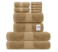 Premium Super Jumbo Extra Large Bath Sheet 100% Egyptian Cotton 800-GSM Soft Towels Quick Dry Highly Absorbent Face Cloth, Hand Towel, Bath Towel Hotel, Gym Quality (4X Face Cloth, Latte)