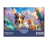 Premium Sustainable 1000 Piece Complete Animal Encyclopedia Classic Puzzle - Fairytale Creatures' Wonderland in The Vibrant Enchanted Forest - Suitable for Adults & Kids Ages 12+ Birthday Gift 38x26cm