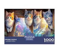Premium Sustainable 1000 Piece Complete Animal Encyclopedia Classic Puzzle - Fairytale Creatures' Wonderland in The Vibrant Enchanted Forest - Suitable for Adults & Kids Ages 12+ Birthday Gift 38x26cm