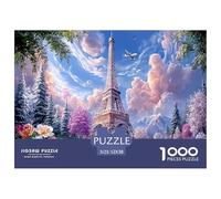 Premium Sustainable 1000 Piece Eiffel Tower Paris Classic Puzzle - Iconic World Architecture - Suitable for Adults & Kids Ages 12+ Birthday Gift 52x38cm/1000pcs