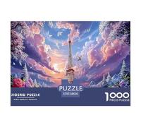 Premium Sustainable 1000 Piece Eiffel Tower Paris Classic Puzzle - Iconic World Architecture - Suitable for Adults & Kids Ages 12+ Birthday Gift 38x26cm/1000pcs