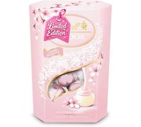Premium Swiss Chocolate Cherry Blossom White Chocolate Truffles Box 200g | Lindt LINDOR Cherry Blossom White Chocolate Truffles 200g Delicate White Chocolate Shells with a Cherry Blossom Flavoured